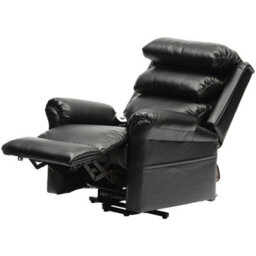 Loops Ergonomic Black Wall Hugging Rise And Recline Lounge Chair With Easy Clean Pu Leather - thumbnail 2