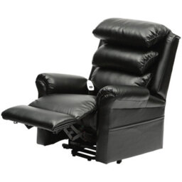 Loops Ergonomic Black Wall Hugging Rise And Recline Lounge Chair With Easy Clean Pu Leather - thumbnail 4