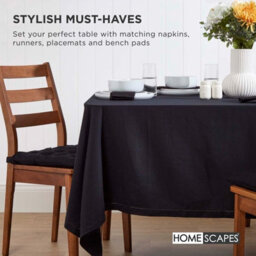 Homescapes Black Seat Pads 100% Cotton Chair Cushions 40X40 Cm, Set Of 6 Plain Chair Pads For Dining, Kitchen Or Garden Outdoor - thumbnail 7
