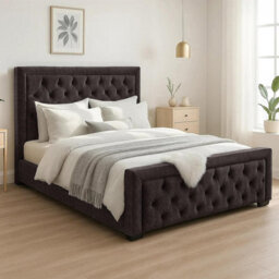 Naples Slate Upholstered Chesterfield Single Bed Frame, Modern Luxury Floor-Standing Headboard & Footboard - thumbnail 2