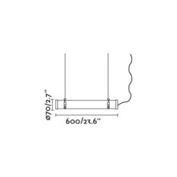 Luminosa Lighting Luminosa Scuba 60Cm Outdoor Pendant Ceiling Light Chrome Ip66 3000K - thumbnail 3