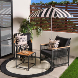Ohs Dubai Luxe Bistro Set 2 Seater Garden Furniture Patio Table Chair - thumbnail 1