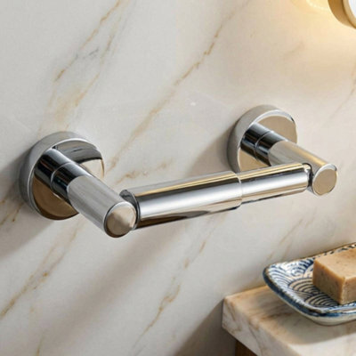 Wall Mounted Toilet Roll Holder Chrome Bathroom Tissue Paper Holder - image 1