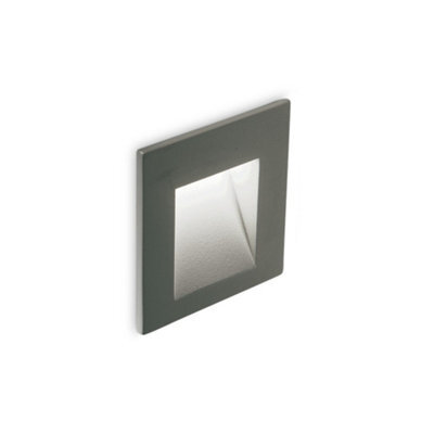 Ideal Lux Bit Led Outdoor Square Recessed Wall Light Anthracite Ip65, 3000K - image 1