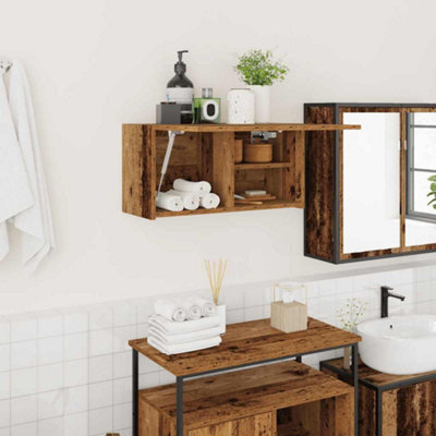 Walplus Bathroom Wall Cabinet Old Wood 60X25X30 Cm Engineered Wood - image 1