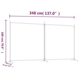 Berkfield 2-Panel Room Divider Brown 348X180 Cm Fabric - thumbnail 8