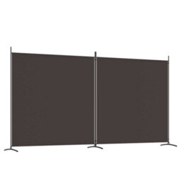 Berkfield 2-Panel Room Divider Brown 348X180 Cm Fabric - thumbnail 2