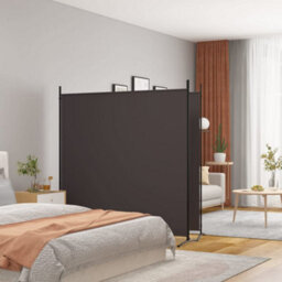 Berkfield 2-Panel Room Divider Brown 348X180 Cm Fabric - thumbnail 1