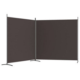 Berkfield 2-Panel Room Divider Brown 348X180 Cm Fabric - thumbnail 5