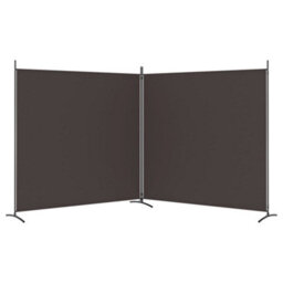 Berkfield 2-Panel Room Divider Brown 348X180 Cm Fabric - thumbnail 4