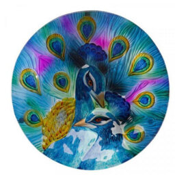 Marco Paul Peacock Glass Birdbath - thumbnail 3