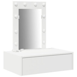 Walplus Wall Hanging Dressing Table With Led Lights - White - thumbnail 2