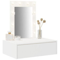 Walplus Wall Hanging Dressing Table With Led Lights - White - thumbnail 3