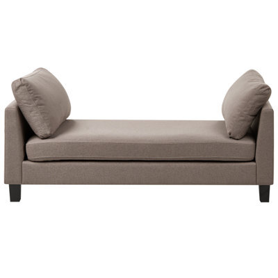 Beliani Chaise Longue Archiane Fabric Taupe - image 1