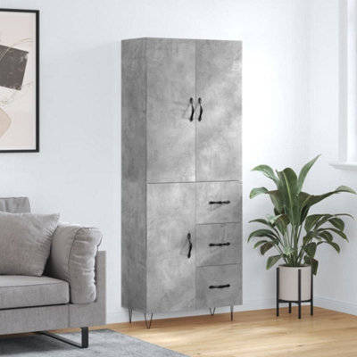 Berkfield Highboard Concrete Grey 69.5X34X180 Cm Engineered Wood - image 1