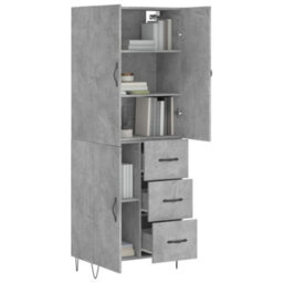 Berkfield Highboard Concrete Grey 69.5X34X180 Cm Engineered Wood - thumbnail 3