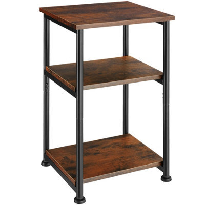Tectake Bedside Table Memphis - Industrial Style, With 3 Shelves, 34 X 30 X 59 Cm - Industrial Wood Dark, Rustic - image 1