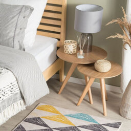 Beliani Nordic Grey And Yellow Geometric Low-Pile Area Rug 80 X 150 Cm - thumbnail 2