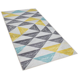 Beliani Nordic Grey And Yellow Geometric Low-Pile Area Rug 80 X 150 Cm - thumbnail 3