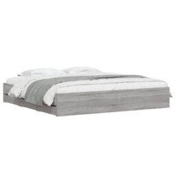 Berkfield Bed Frame With Drawers Without Mattress Grey Sonoma 200X200 Cm - thumbnail 3