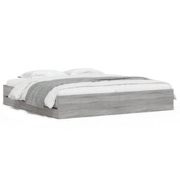 Berkfield Bed Frame With Drawers Without Mattress Grey Sonoma 200X200 Cm - thumbnail 2