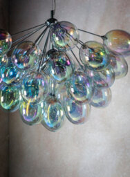 Anson Lighting Carlin 6Lt Pendant Light Finished In Chrome Plate And Iridescent Glass - thumbnail 2
