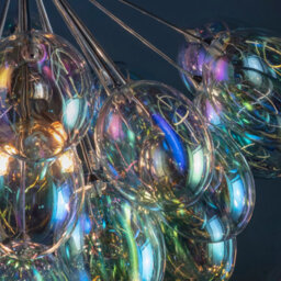 Anson Lighting Carlin 6Lt Pendant Light Finished In Chrome Plate And Iridescent Glass - thumbnail 3