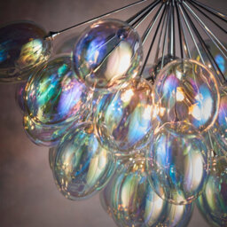 Anson Lighting Carlin 6Lt Pendant Light Finished In Chrome Plate And Iridescent Glass - thumbnail 4