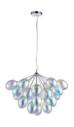 Anson Lighting Carlin 6Lt Pendant Light Finished In Chrome Plate And Iridescent Glass - thumbnail 5