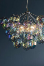 Anson Lighting Carlin 6Lt Pendant Light Finished In Chrome Plate And Iridescent Glass - thumbnail 7