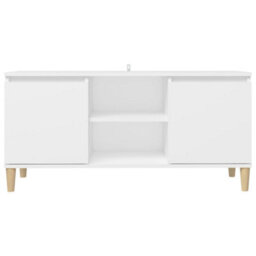 Berkfield Sturdy Tv Cabinet With Solid Wood Legs White 103.5X35X50 Cm - thumbnail 5