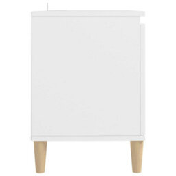 Berkfield Sturdy Tv Cabinet With Solid Wood Legs White 103.5X35X50 Cm - thumbnail 6