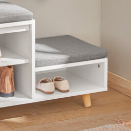 Sobuy Fsr125-Nw, Hallway Shoe Bench Shoe Cabinet Shoe Rack Shoe Storage Organizer,wood Effect,w100Xd35Xh45 - thumbnail 4