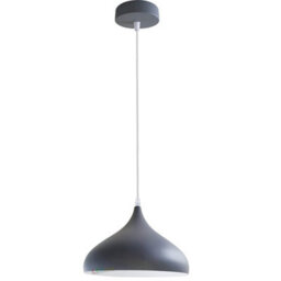 Ledsone Plug-In Pendant Light Fixture Modern Curvy Metal Shade With 4M Fabric Cord & Dimmer Switch, Hanging Pendant Lamp (Grey) - thumbnail 5