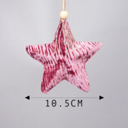 Shatchi Pink Burgundy Star 10.5Cm - Christmas Tree Hanging Decorations Ornaments Themed,3Pcs - thumbnail 2