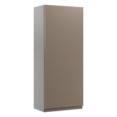 Westport Matt Stone Grey Bathroom Single Wall Cabinet (H)72Cm (W)29.5Cm - image 1