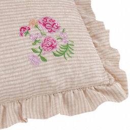 Wylder Martha Embroidered Ruffle Pink Polyester Filled Cushion, 50 X 50Cm - thumbnail 4