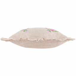 Wylder Martha Embroidered Ruffle Pink Polyester Filled Cushion, 50 X 50Cm - thumbnail 3
