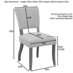 The Furniture Market Manor Oak Natural Linen Fabric Dining Chair Oak Hardwood Frame Elegant Open Back Foam Cushioned Seat French-Inspired Design - thumbnail 8