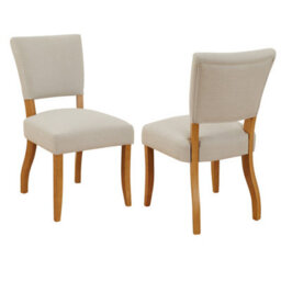 The Furniture Market Manor Oak Natural Linen Fabric Dining Chair Oak Hardwood Frame Elegant Open Back Foam Cushioned Seat French-Inspired Design - thumbnail 4