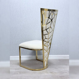 Home Luxe Interiors Set Of 2 Vienna Cream & Gold Dining Chairs - thumbnail 4