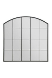 Mirroroutlet The Arcus Black Framed Arched Window Garden Mirror 100Cm X 100Cm - thumbnail 2