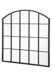 Mirroroutlet The Arcus Black Framed Arched Window Garden Mirror 100Cm X 100Cm - thumbnail 3