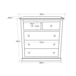 Cabinet Bits Tropea 5 Drawer Chest Of Drawers Bras Drop Handle - thumbnail 9