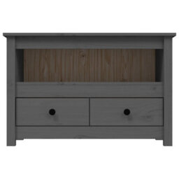 Berkfield Modern Tv Cabinet Grey 79X35X52 Cm Solid Wood Pine - thumbnail 6