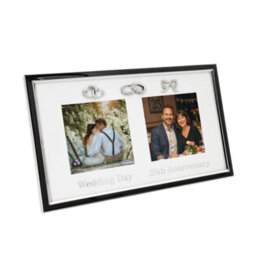 Happy Homewares 25Th Anniversary & Wedding Frame With Silver & Black Icons - thumbnail 1