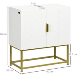 Wyld Haus Fimiro Under-Sink Bathroom Cabinet With U-Cutout Double Doors And Gold Tone Legs, 60 X 30 X 65Cm - thumbnail 3