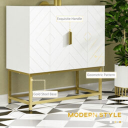 Wyld Haus Fimiro Under-Sink Bathroom Cabinet With U-Cutout Double Doors And Gold Tone Legs, 60 X 30 X 65Cm - thumbnail 5