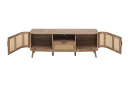 Rattan Tv Entertainment Unit Curved Oak Cabinet Birlea Sark - thumbnail 7