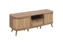 Rattan Tv Entertainment Unit Curved Oak Cabinet Birlea Sark - thumbnail 6